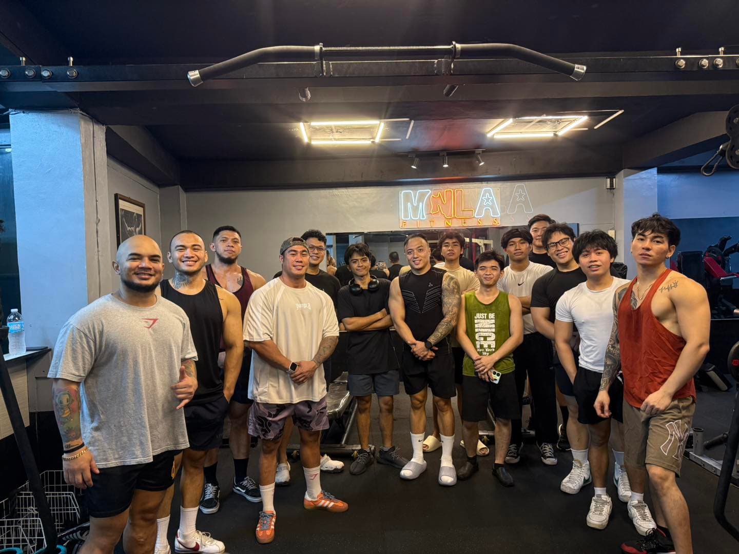 The MNLA Fitness crew gathered on the gym floor